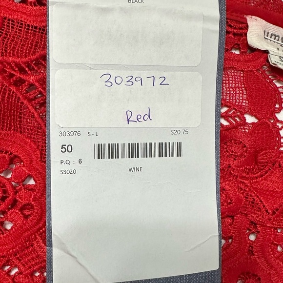 NWT Umgee Summer Vibrant Red Lace Blouse in Size S - Picture 6 of 12